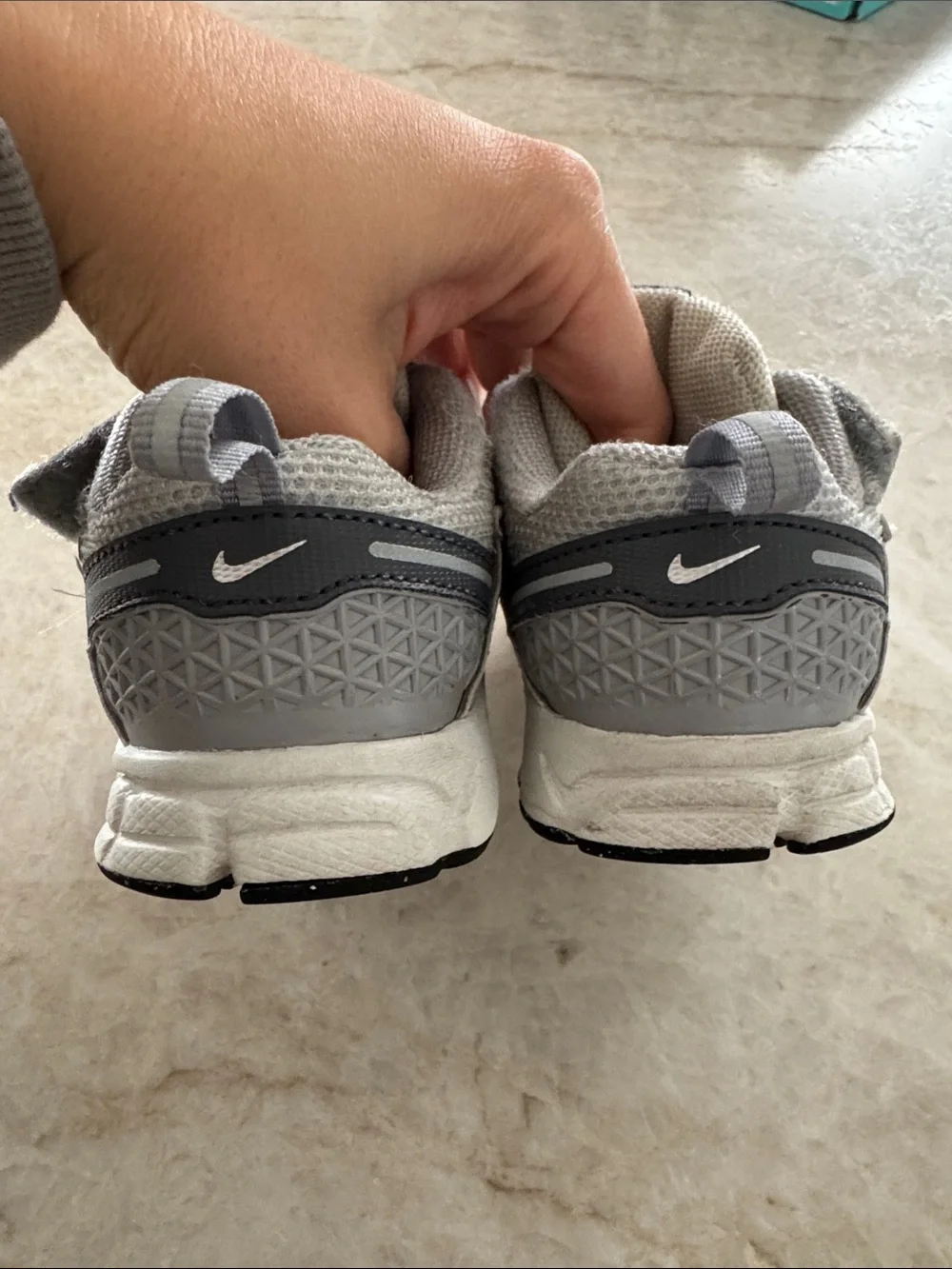 Nike Kids' Gray and White Athletic Sneakers - Picture 4 of 4